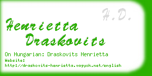 henrietta draskovits business card